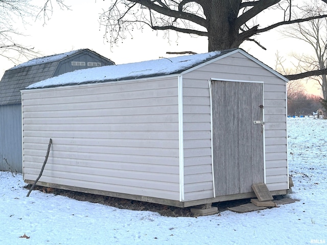 view of snow covered structure