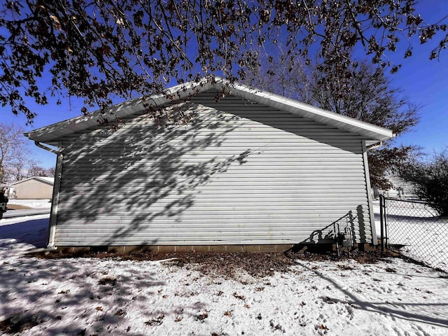 view of snow covered property