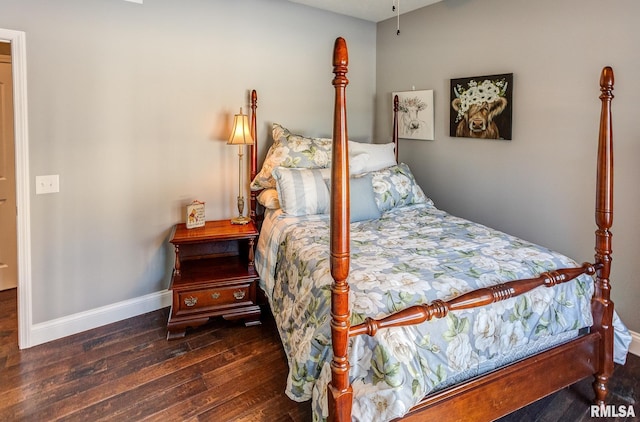 bedroom featuring dark wood-type flooring