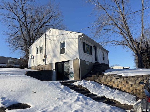 view of snowy exterior