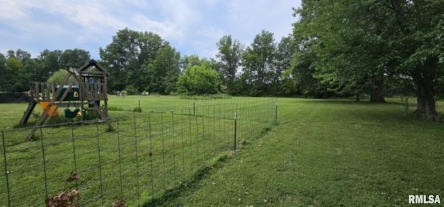 view of yard featuring a playground