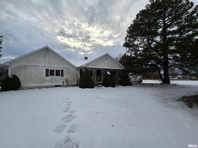 exterior space with covered porch