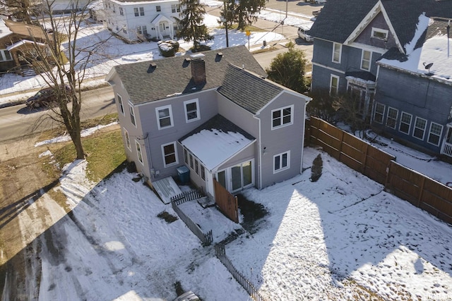 view of snowy aerial view