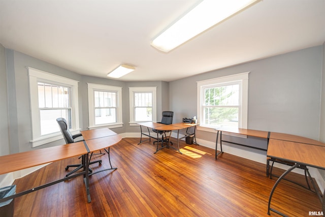 office space featuring hardwood / wood-style flooring