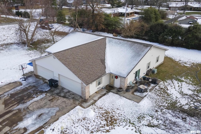 view of snowy aerial view