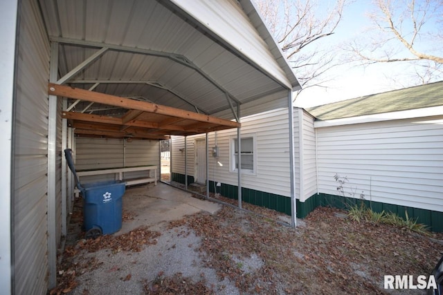 view of car parking with a carport