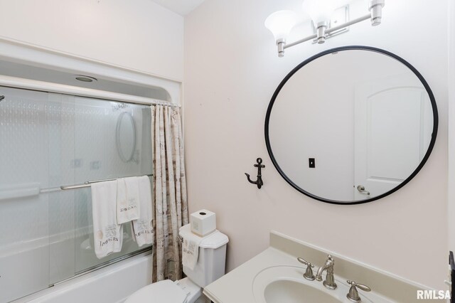 2730 Kokopelli Dr, Marion, IL 62959 - full bathroom with toilet, enclosed tub / shower combo, and vanity