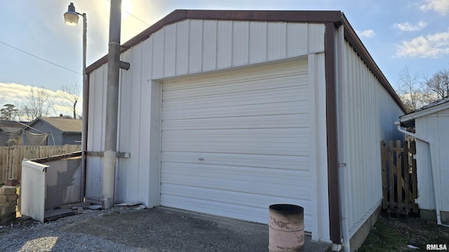 view of garage