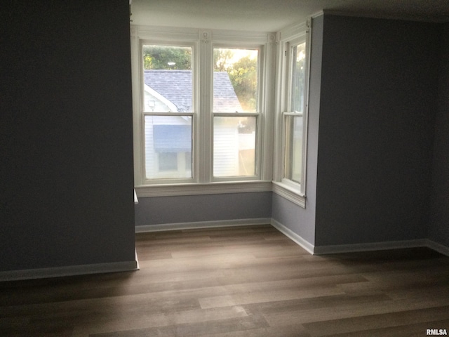 spare room featuring hardwood / wood-style flooring