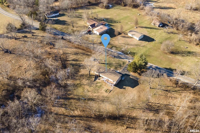 aerial view with a rural view