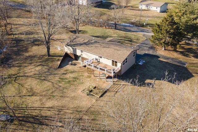 aerial view featuring a rural view