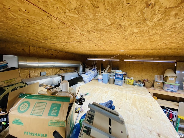 view of unfinished attic