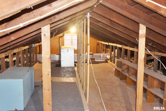 view of unfinished attic