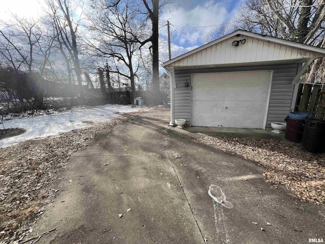 view of garage