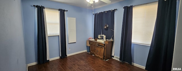103 David Dr, Mcclure, IL 62957 - bedroom with dark wood-style flooring and baseboards