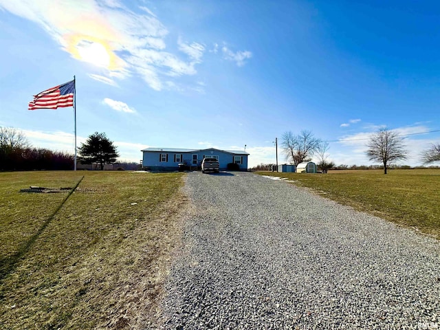 view of front of house with a front lawn