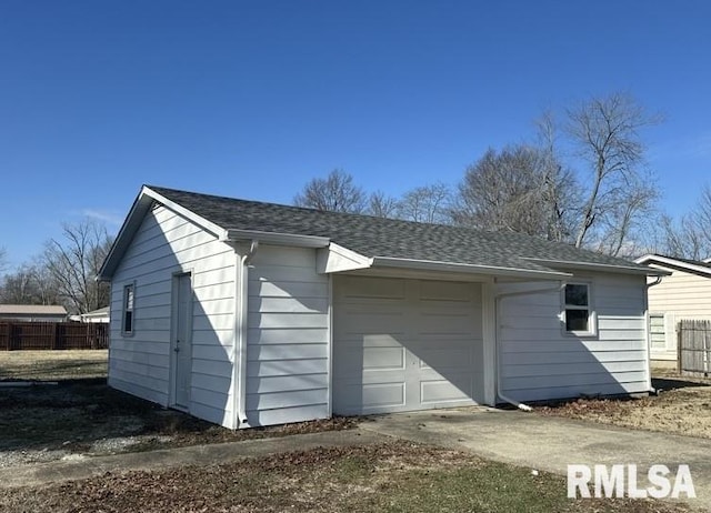 view of garage