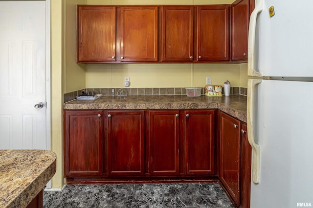 kitchen with white fridge