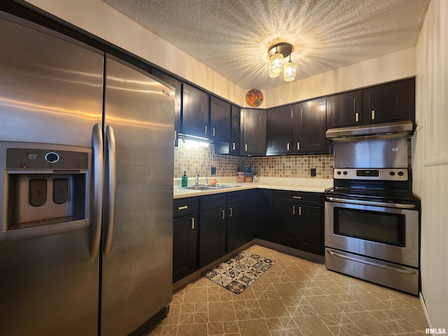 tiled dining room featuring an inviting chandelier