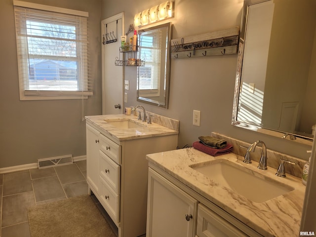 bathroom featuring vanity and tile patterned floors