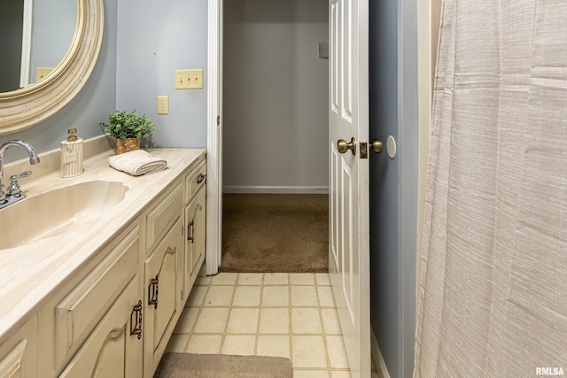 bathroom featuring vanity and tile patterned floors