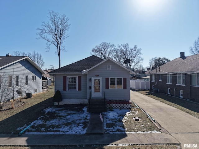 bungalow-style home with central AC