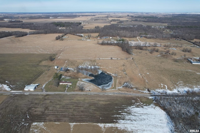 aerial view featuring a rural view