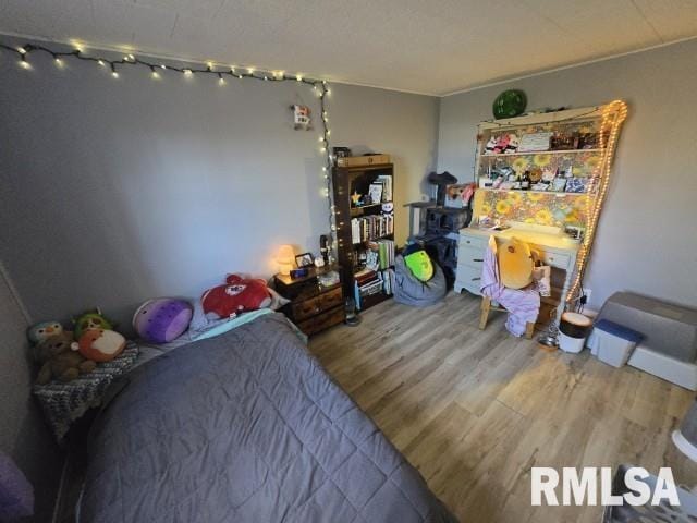 bedroom with hardwood / wood-style flooring