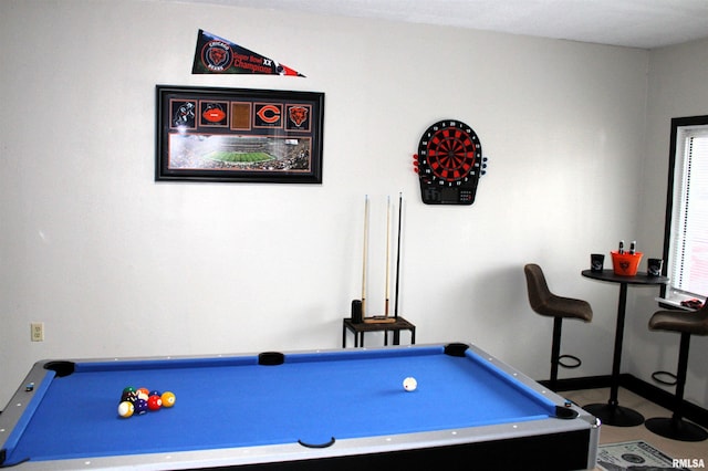 game room with pool table