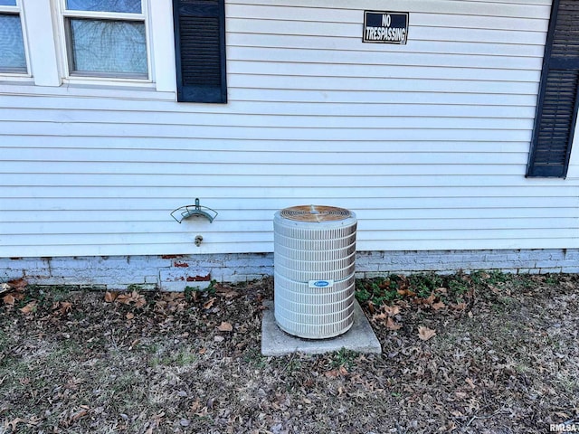 exterior details featuring central AC unit