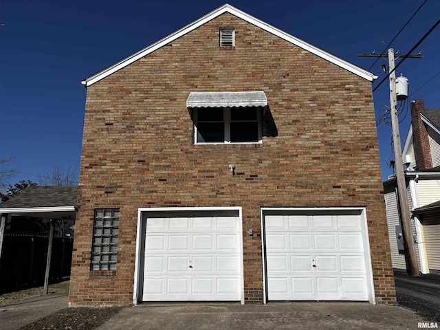 view of garage