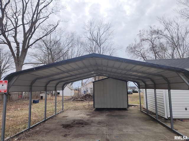 view of vehicle parking with a carport