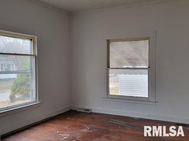 spare room with crown molding