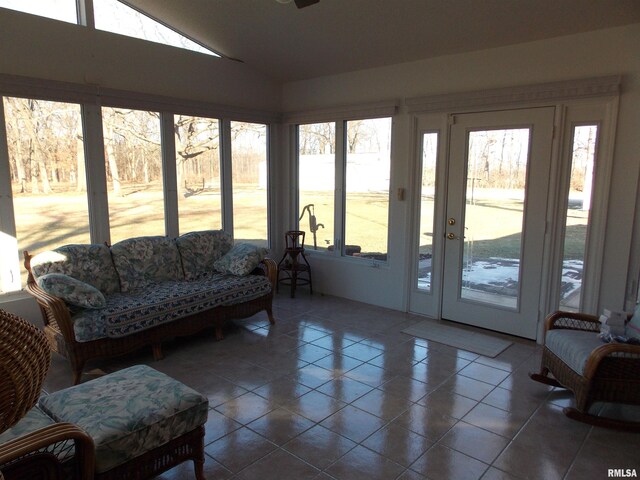 1723 Walnut Hill Rd, Centralia, IL 62801 - sunroom / solarium featuring lofted ceiling, healthy amount of natural light, and french doors