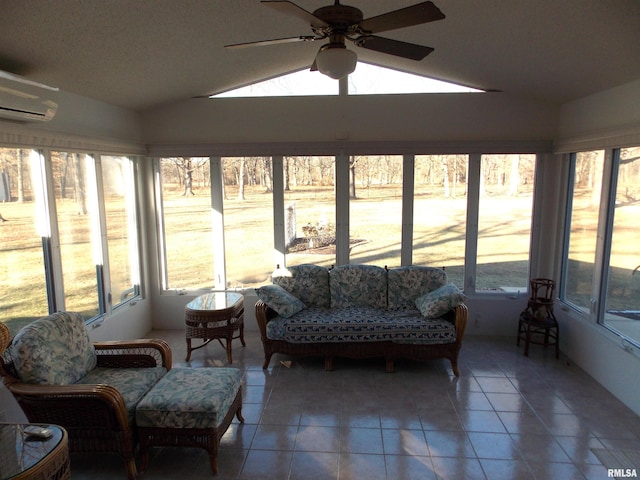 1723 Walnut Hill Rd, Centralia, IL 62801 - sunroom with lofted ceiling, a ceiling fan, and healthy amount of natural light
