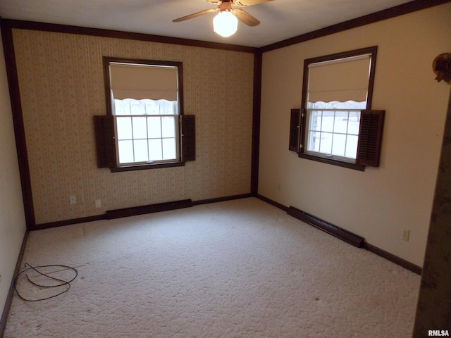 1723 Walnut Hill Rd, Centralia, IL 62801 - carpeted spare room featuring a ceiling fan and baseboards