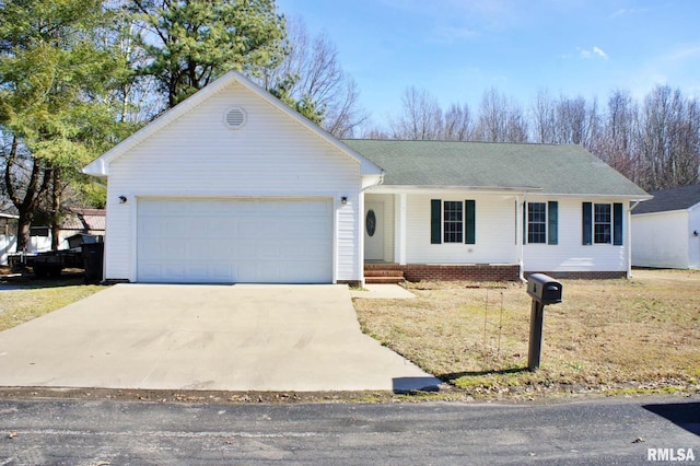 single story home featuring a garage