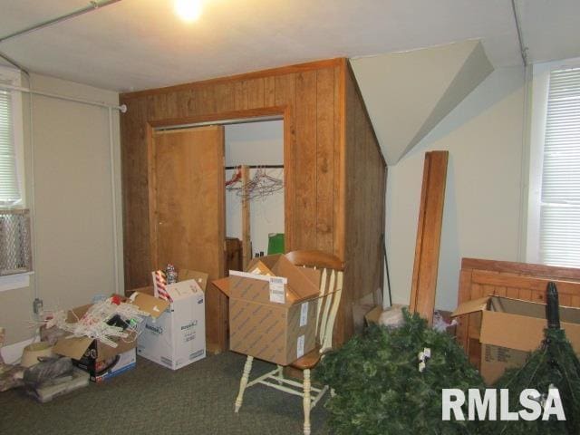 602 4th St, Rosiclare, IL 62982 - interior space featuring wood walls