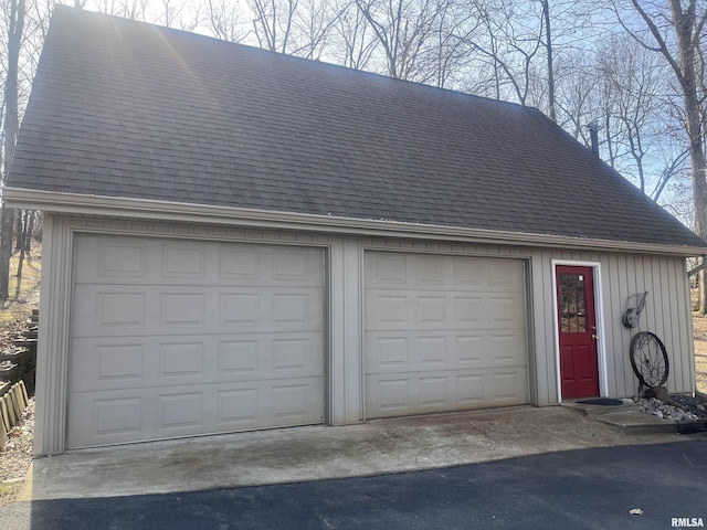 view of garage