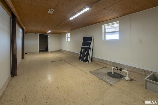 basement with a wealth of natural light