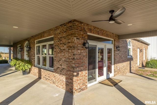 view of patio / terrace featuring ceiling fan