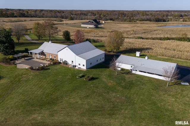 aerial view featuring a rural view