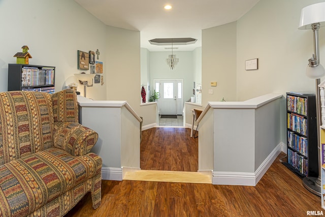 interior space with hardwood / wood-style floors