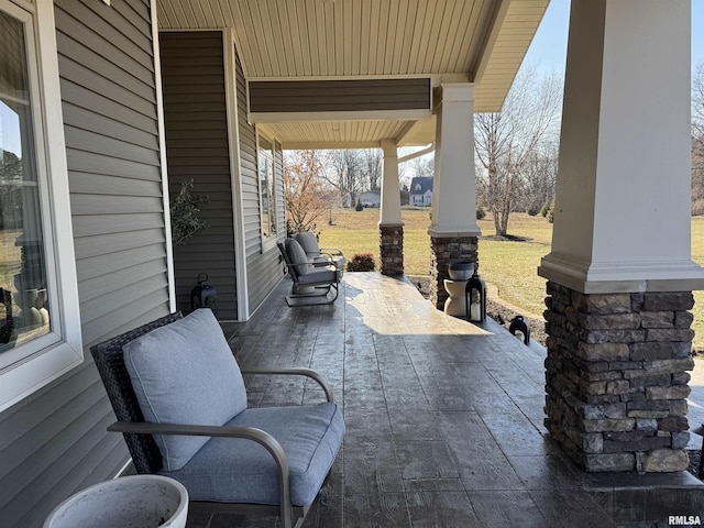 view of patio with a porch