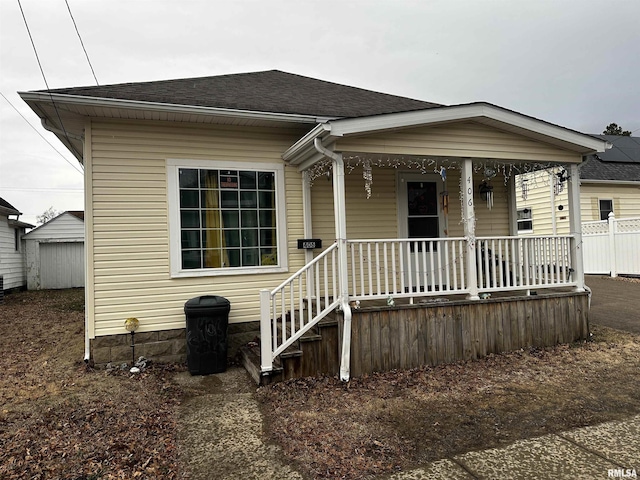 view of front of home with a porch