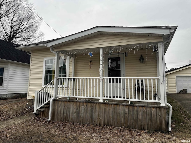 view of front of property with a porch