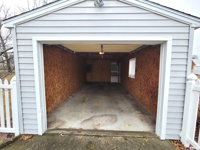 view of garage