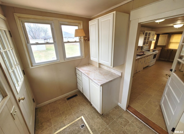 interior space featuring ornamental molding