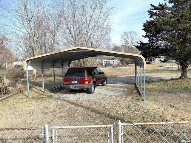 view of car parking featuring a carport