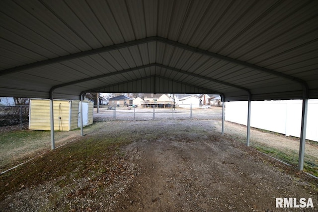 view of parking featuring a carport